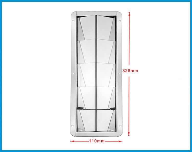 2PCS 5 Slots Stainless Steel 304 Boat Marine Square Air Louver Vent Grille Ventilation Louvered Ventilator Grill Cover