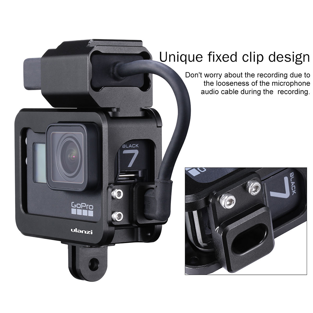 ULANZI V3 Pro Dual Cold Shoe Gopro Cage Protective Housing Case For GoPro Hero 7 6 5 Frame Shell For Video Vlog Fill Light Mic