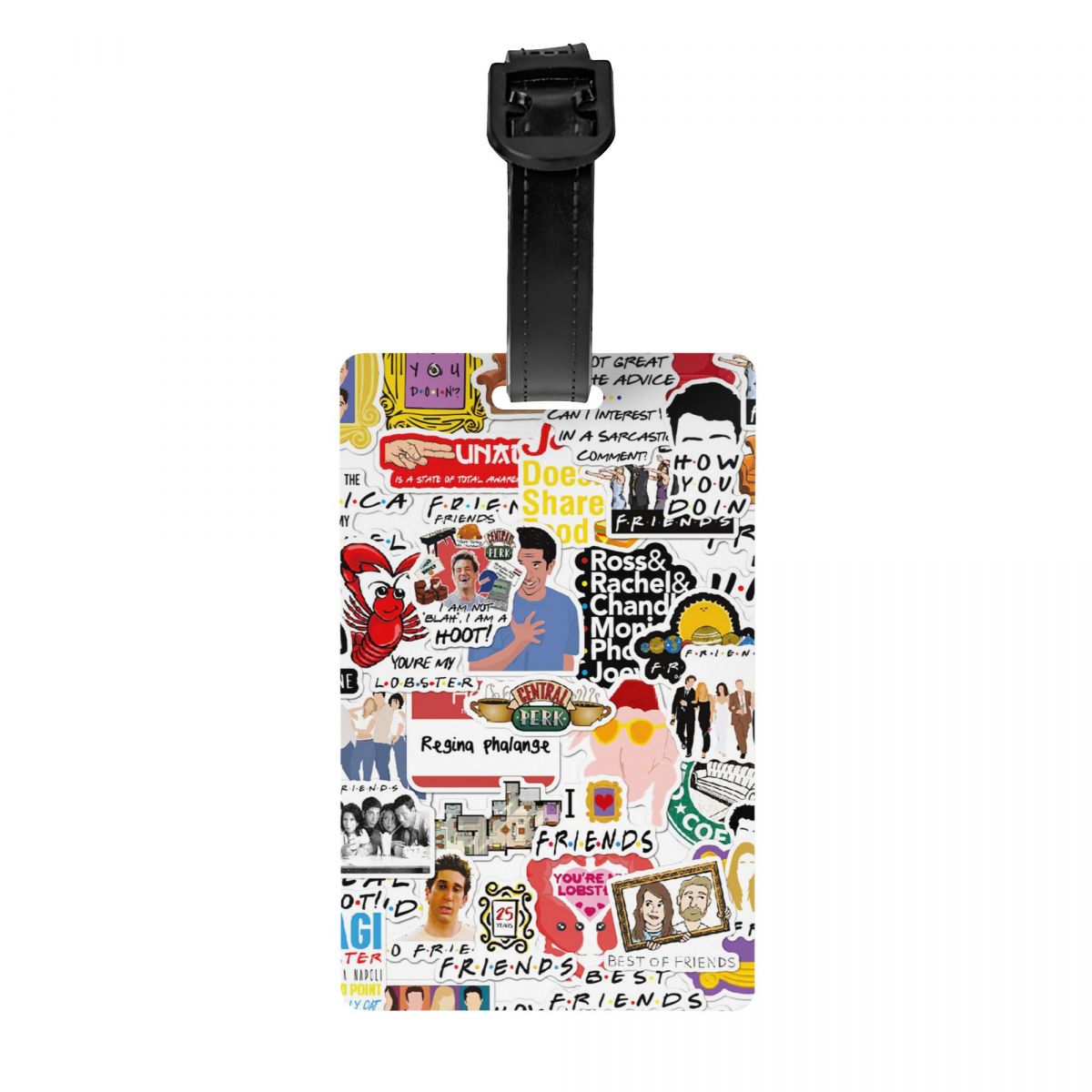 Custom Vrienden Tv Show Bagagelabel Met Naam Kaart Privacy Cover Id Label Voor Reistas Koffer: LIGHT BLUE