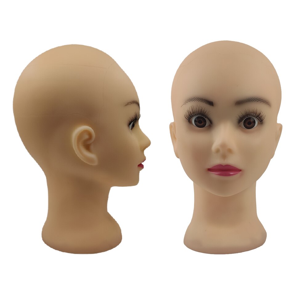Bald Mannequin Head With Clamp Female Mannequin Head For Wig Making Hat Display Cosmetology Manikin Head For Makeup Practice