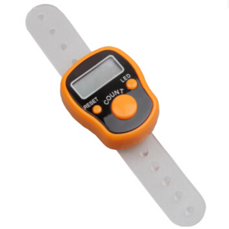 Digital Tally Finger Counter with Led, Colorful Tasbeeh Tasbih 5-Digits Counter Clickers with Led Light, Carry Ring,: Orange