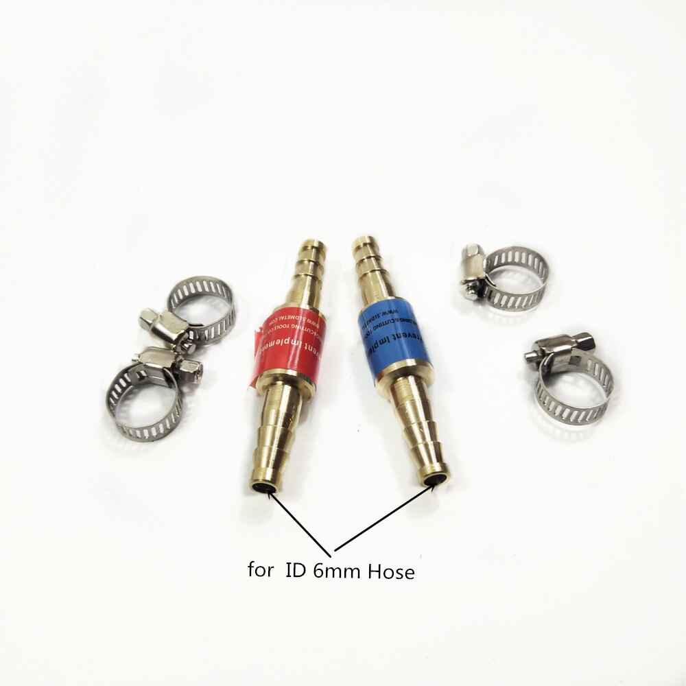 Flashback-spärr syre acetylen / bränslesäkerhetsventil svetsning / skärbrännare 8mm/0.31 "  or 10mm/0.4 " slangflamsträng