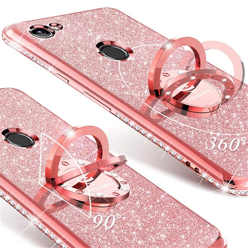 For Google Pixel 2Xl Case Luxury 360 Degree Kickstand Phone Housing case Rhinestone Bling Glitter Soft Slim 18:9 Inch Silicone