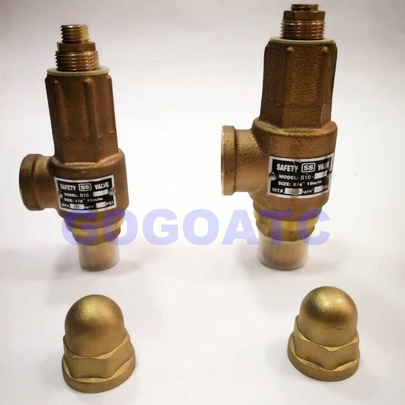 S10 S10L bronze safety valve steam adjustable pressure full copper 1/2 thread DN15 10/20/30bar pressure relief valve with handle