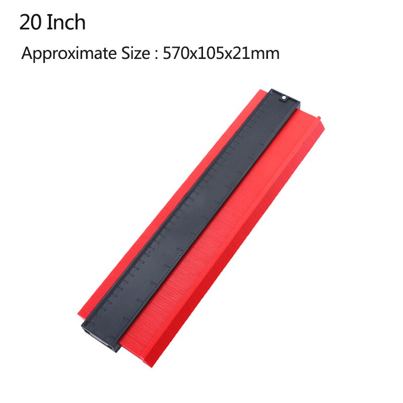 5 "10" Contour Duplicatie Gauge Carpenter Tool Meten Radiant Heerser Contour Meter Markering Tegel Bezuinigingen Betegelen Laminaat Gereedschap: 20 inch Red Color