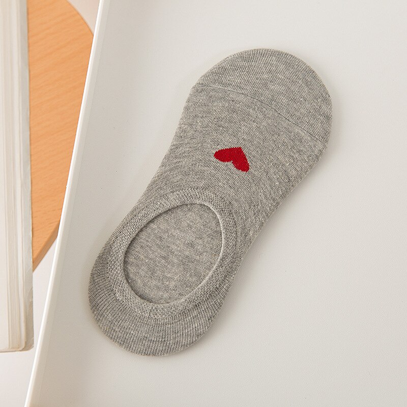 Women Socks Summer Lovely Invisible Sock Slippers No Show Socks Cute Love Print Ankle Socks Female Short Socks