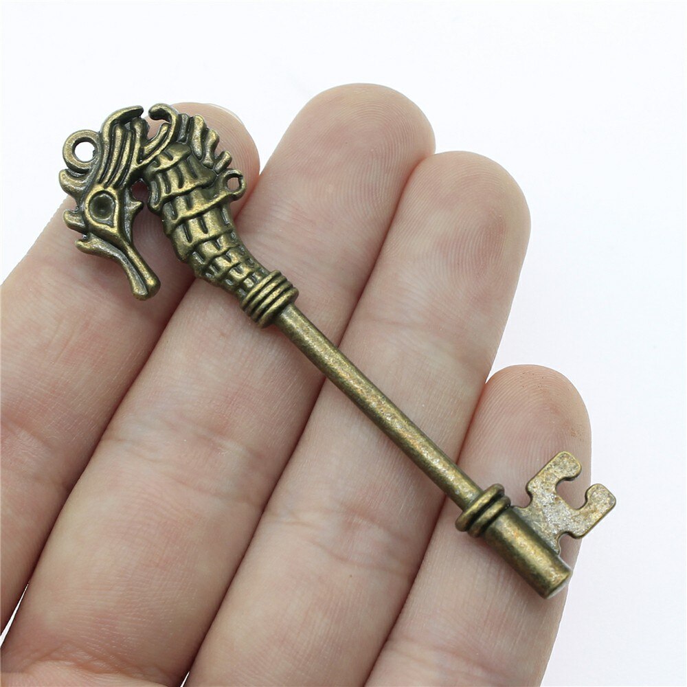 2 Stuks Grote Sleutel Hanger Charms Antiek Brons Kleur Key Charms Sieraden Diy Vintage Key Bedels Voor Armband Maken: A10529-72mm