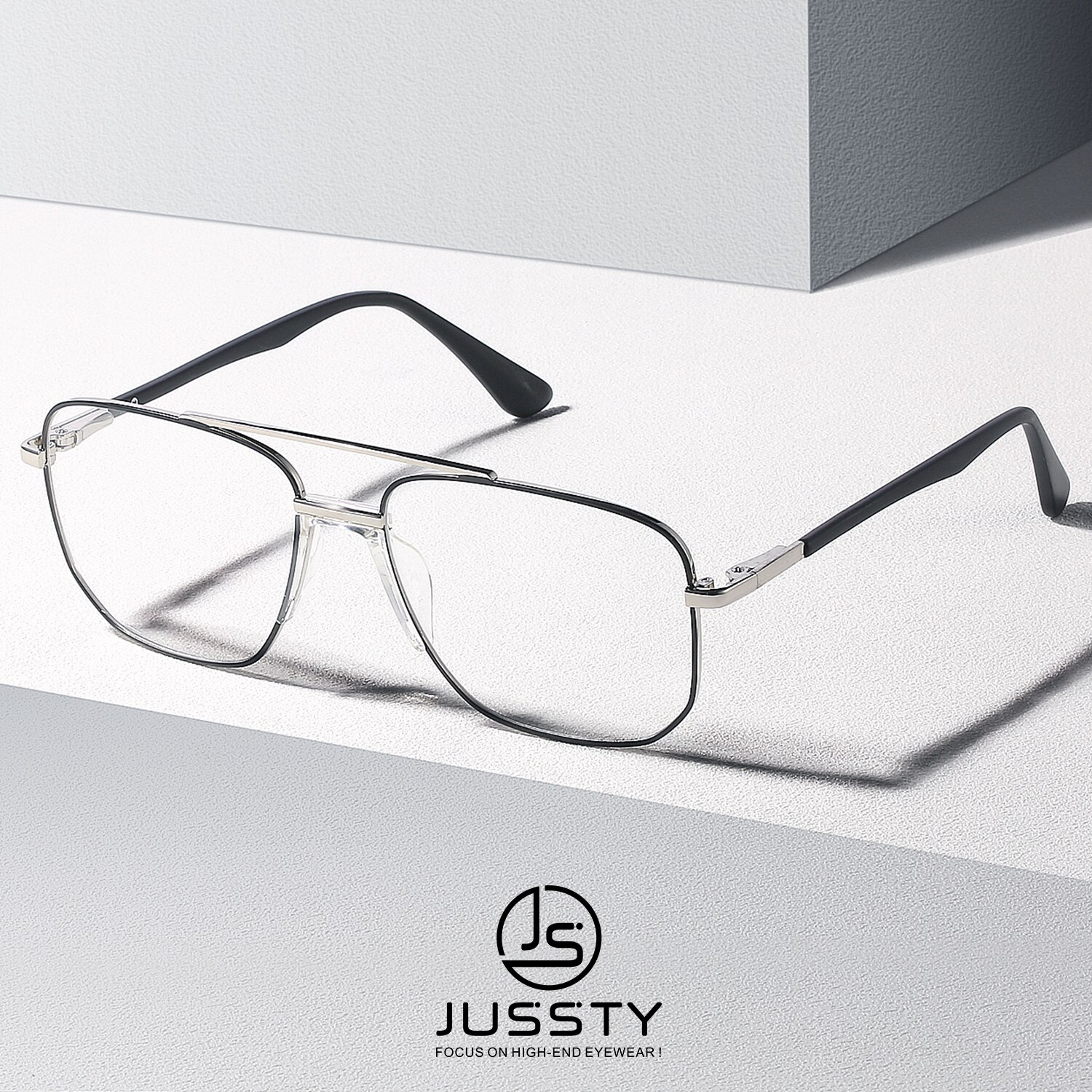 Occhiali da vista per miopia ottica coreana montatura per occhiali da vista da uomo di fascia alta montatura per occhiali da vista personalizzata per aviazione maschile chiaro 2021: nero argento