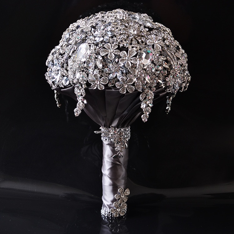 AYiCuthia luxe mariage Bouquet cristal mariée Bouquet mariage broche Bouquet argent bijoux mariage Bouquet S42