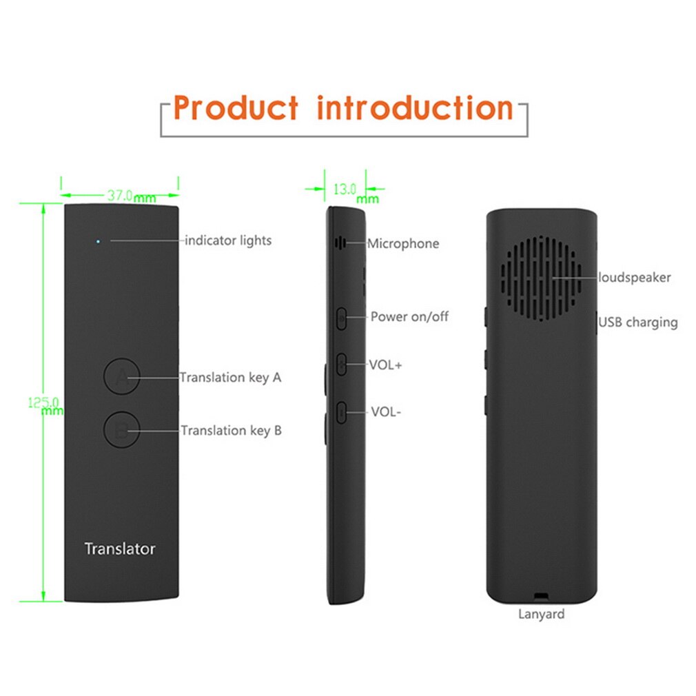 Portable Smart Voice Translator For Learning Travel Business Meeting 3 In 1 Voice Text Photo Multi-language Translator