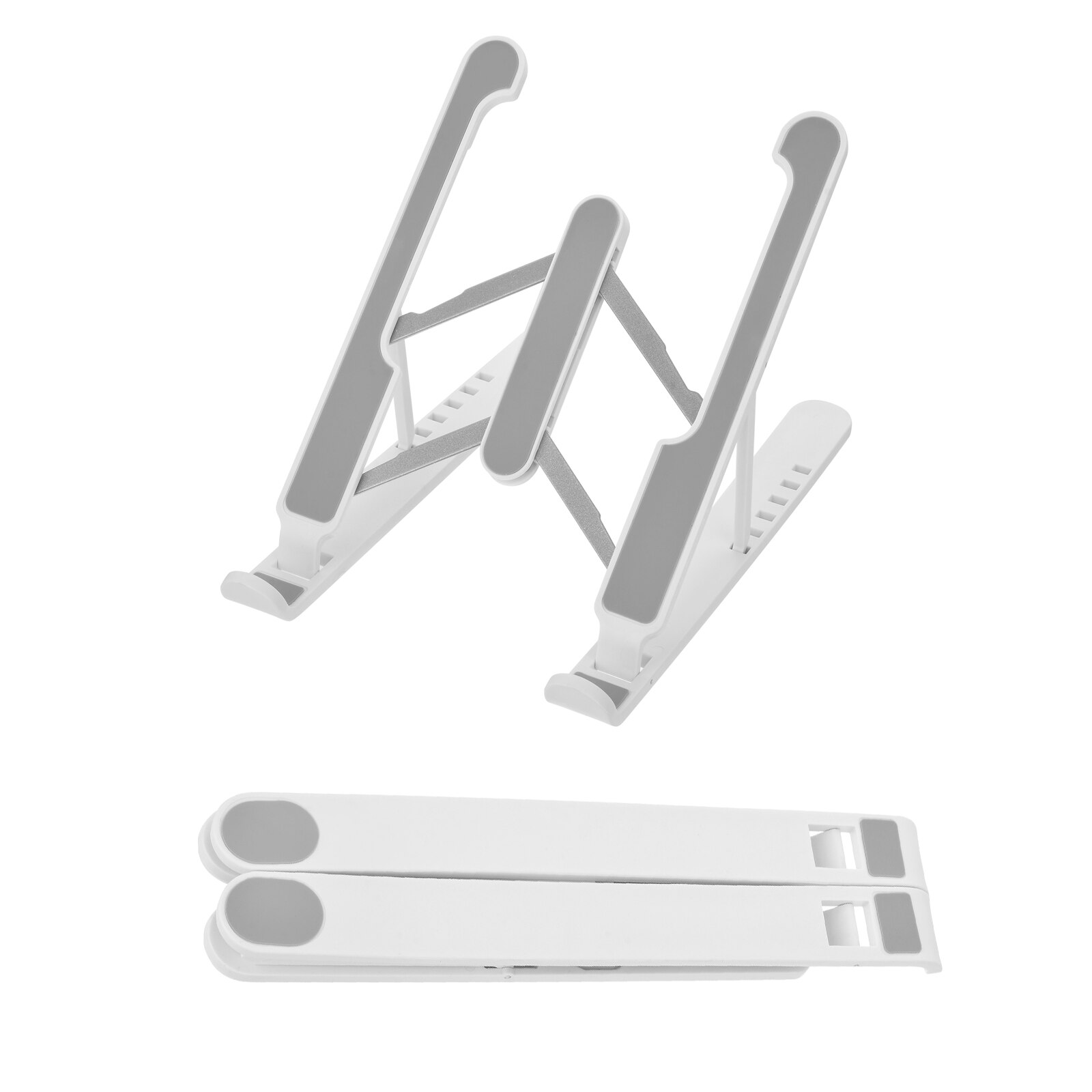 Laptop Cooler Holder for MacBook Air Pro Notebook Laptop Tablet Desk Mount Bracket Foldable Portable Bottom Side Cooling Stand: White