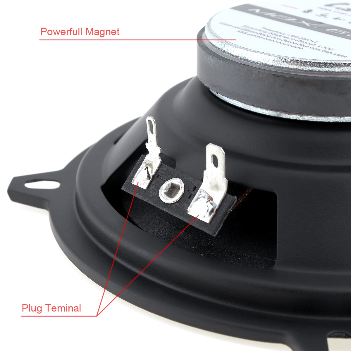 Altavoz Coaxial para coche, 5 pulgadas, 88dB, 60W, 2 vías, Hifi, frecuencia de rango completo, sensibilidad, altavoz de potencia, 1 par