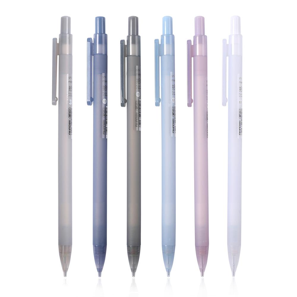 1PC 6 Colors Random 0.5mm Automatic Pen Cute Plastic Mechanical Pencil For Students Learning Writing Supplies Stationery