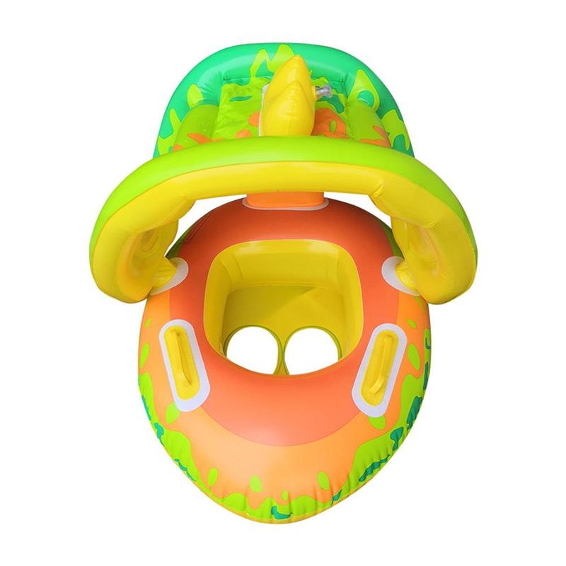 Baby Swimming Inflatable Floating with Sun Canopy Child Swimming Pool Float Ring Bathing water Toy Swimming Trainer 4-60 Months