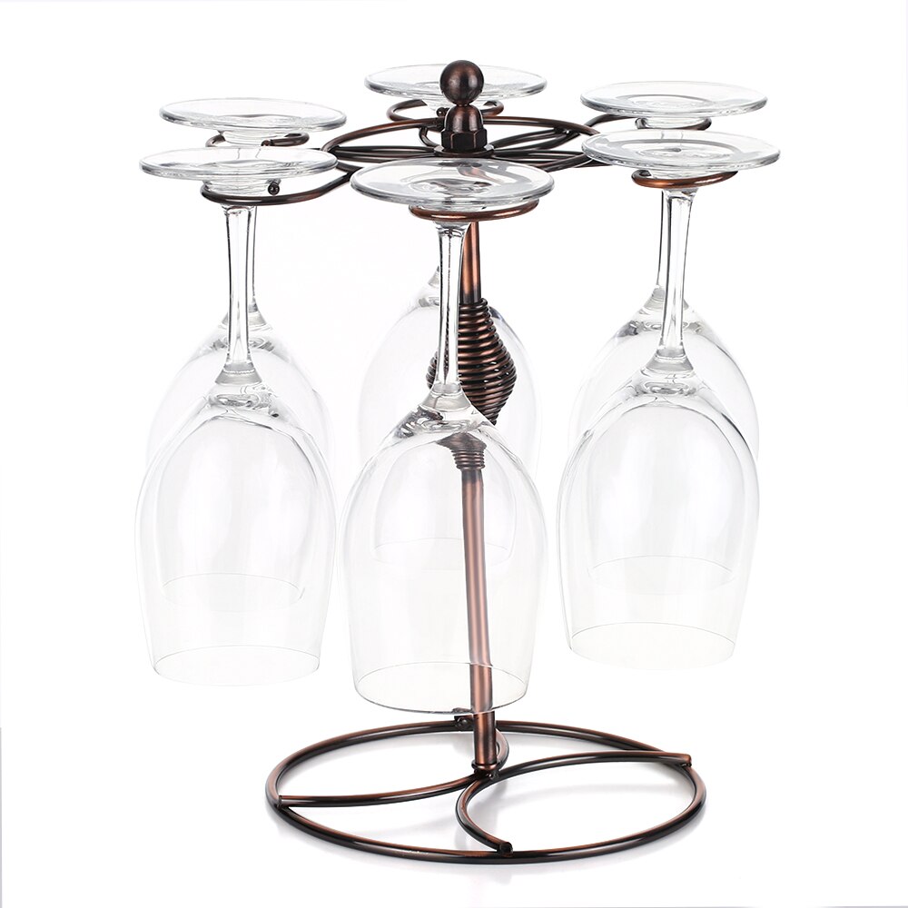 Vinglas kopholder med 6 kroge klassisk metal fritstående bordplade med stilk til opbevaring
