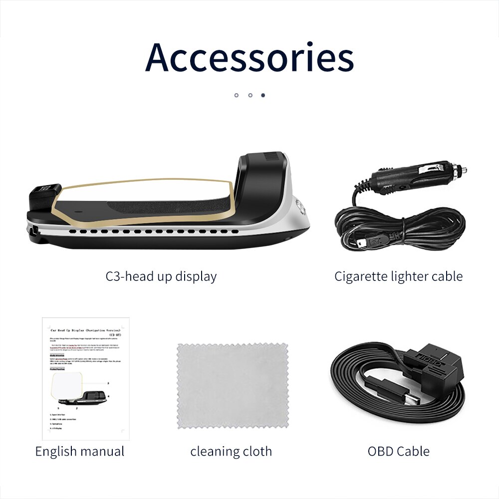 Neuestes  c3 obd 2 hud-spiegel-head-up-display, aktualisiertes optionales navigations-hud, geschwindigkeitsanzeige, kraftstoffverbrauchsanzeige, tachometerprojektion