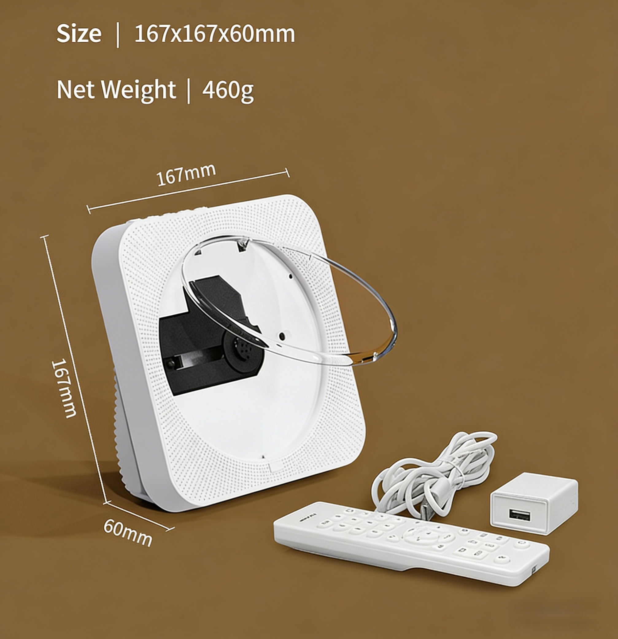Bluetooth CD Player, Portable & Desktop Dual-use Home Music Player, Plug-in Only, Supports Album Discs