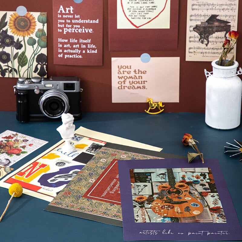 Ins Retro Art Foto 'S Creatieve Landschap Plantkunde Bloem Fotografie Props Kleine Poster Postkaart Wenskaarten Diy Kamer Muursticker