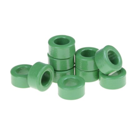 10 stk induktorspoler grønne toroid ferritkerner 10mm x 6mm x 5mm