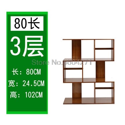 Student bookshelf modern minimalist shelf living room bamboo floor bookcase free combination small bookshelf: 80cm style2