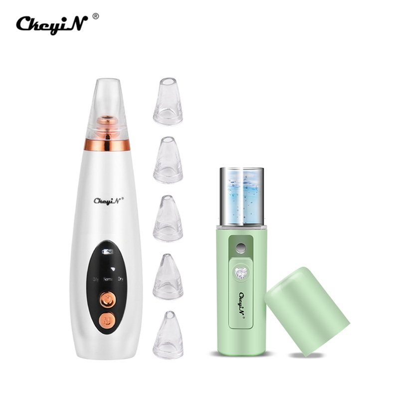 6 In 1 Electric Facial Blackhead Remover Vacuum Suction Pore Removal Deep Cleaning Face Cleanser +Nano Facial Steamer Sprayer 45