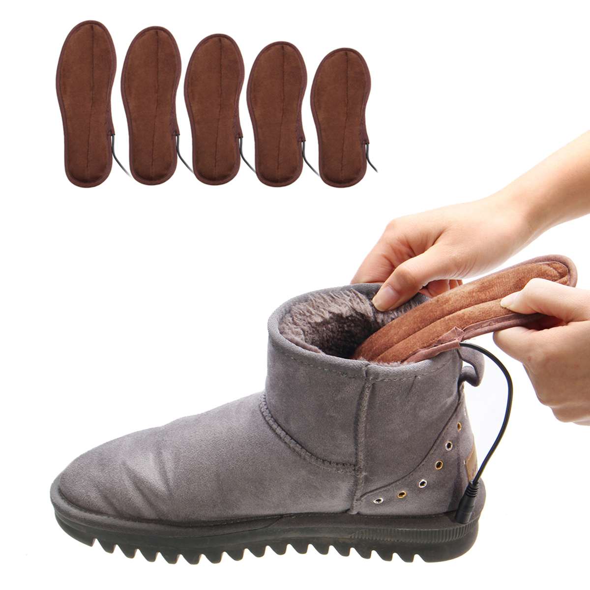 Fuß Wärmer Wärme Stiefel Schuhe Pad USB Elektrisch Beheizt Einlegesohlen Sohlen Winter Weiche Vlies Heizung Pad für Männer Frauen