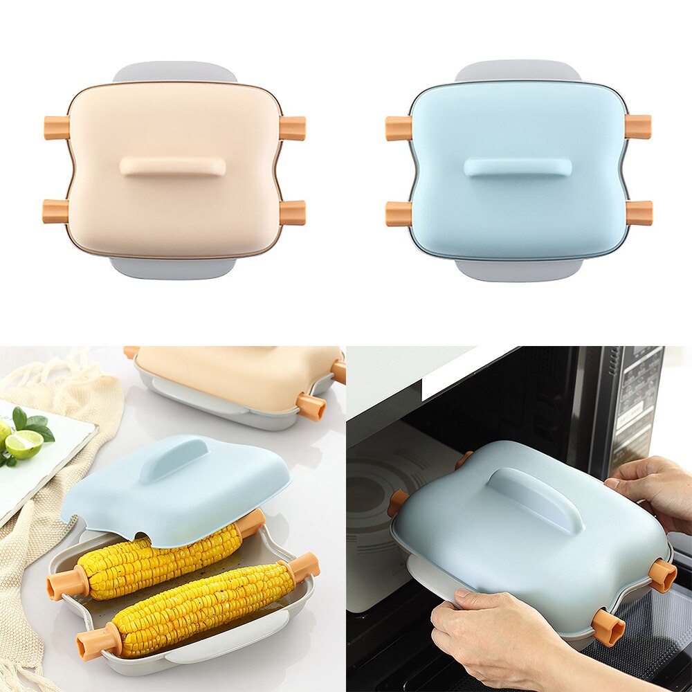 Microwave Corn Steamer Food Grade Corn Cooker Easy Take Out Corn Steam Case Double Corn Cooker Kitchen Tools