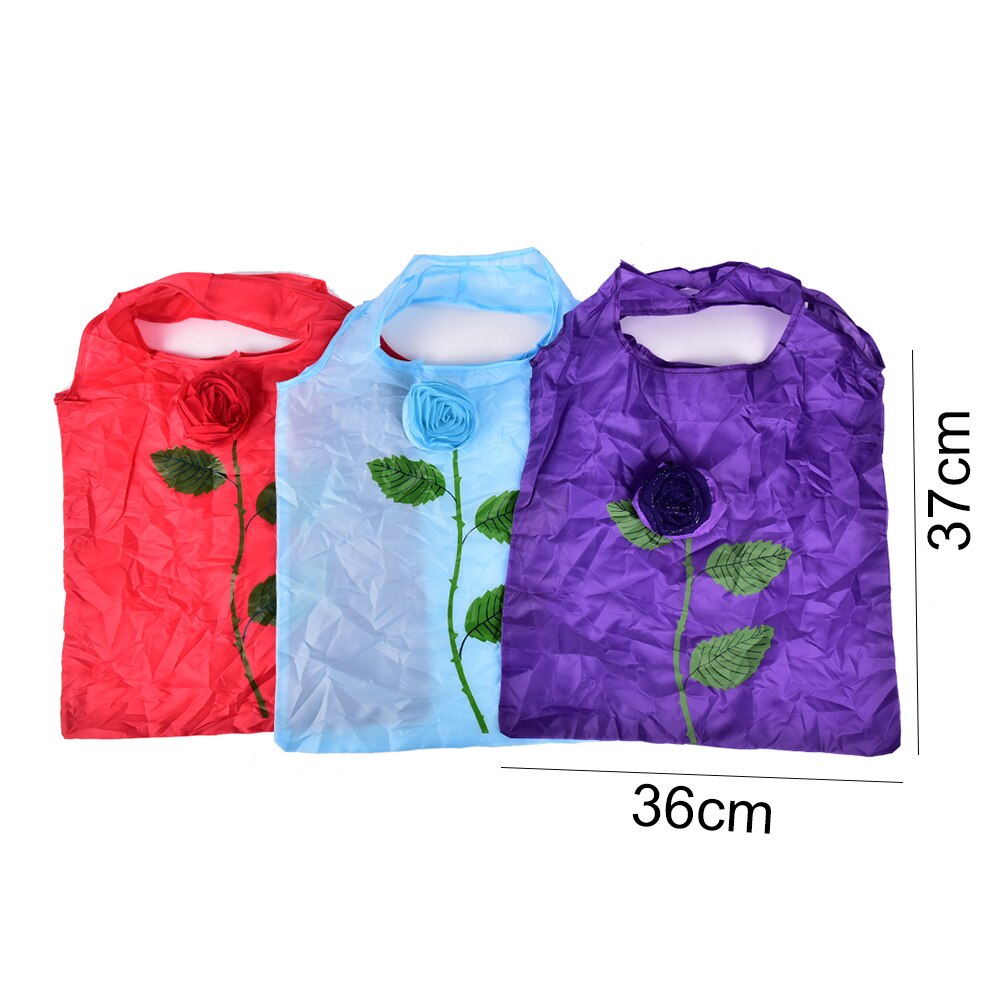 Sac pliable réutilisable à fleurs de rose, sac de courses, sacs d'épicerie de voyage, sacs fourre-tout écologiques pliables, couleur aléatoire