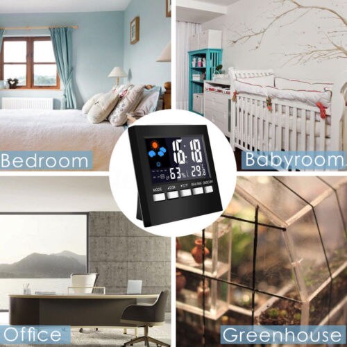 Digitale Display Thermometer Vochtigheid Klok Kleurrijke Lcd Alarm Kalender Weer Pop