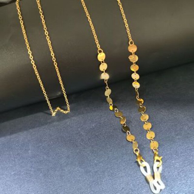 Cadena de cristal antideslizante para mascarillas Unisex, collar de 70cm, correa de protección solar para el cuello, 1 unidad: 16