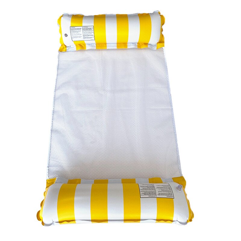 Opblaasbare Hammick Opblaasbare Drijvende Rij Water Hangmat Multifunctionnal Float Pool Bed Zwembad Water Sport Accessoire: Striped yellow