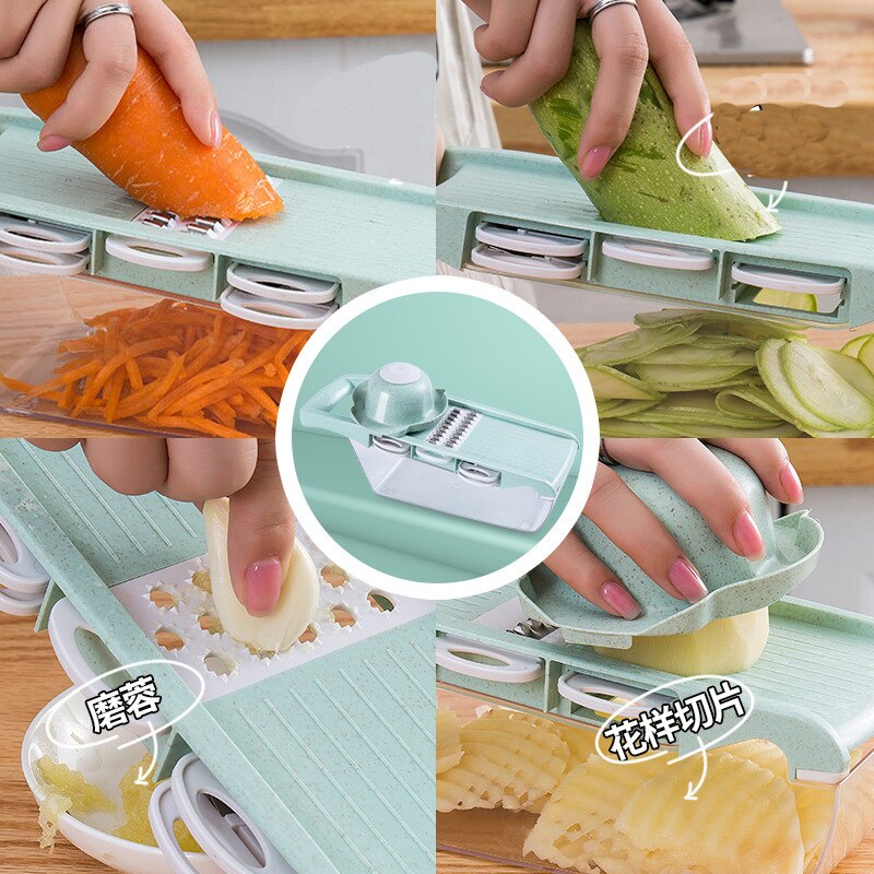 Manual Vegetable Cutter Shredder Cabbage Mandoline Potato Spiral Grater Multi Salad Spinner Food Chopper Kitchen Accessories