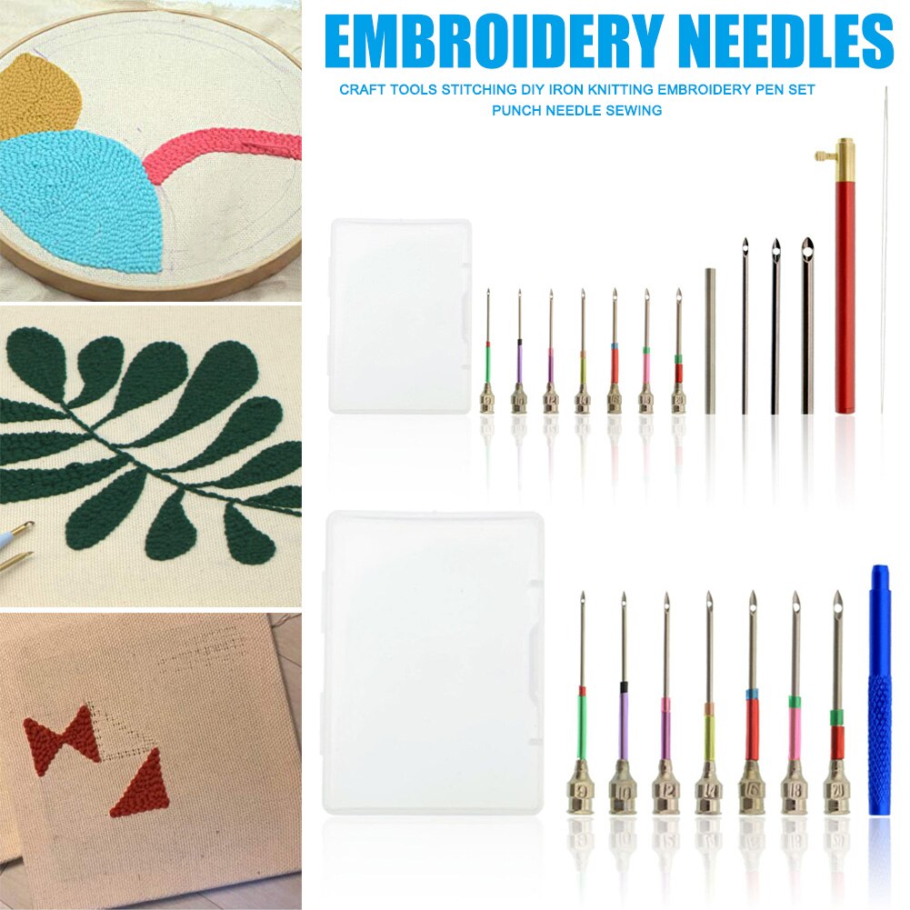 Punch Needle Tool 7/10/3 Sizes Embroidery Punch Needle Threader for Embroidery Floss Poking Cross SMR88