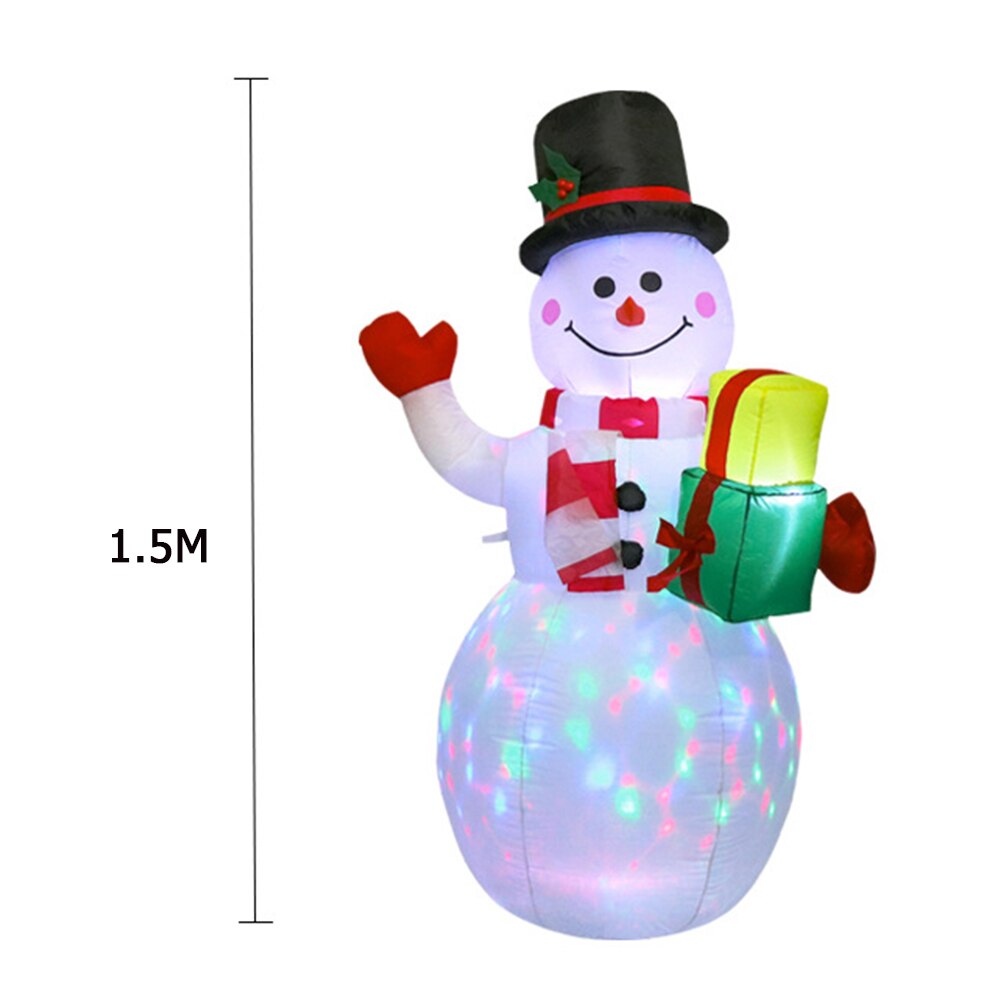 150cm Xmas Santa Claus Snowman Inflatable Model LED Night Light Luminous Snowman Doll Garden Toys Party Christmas Decorations