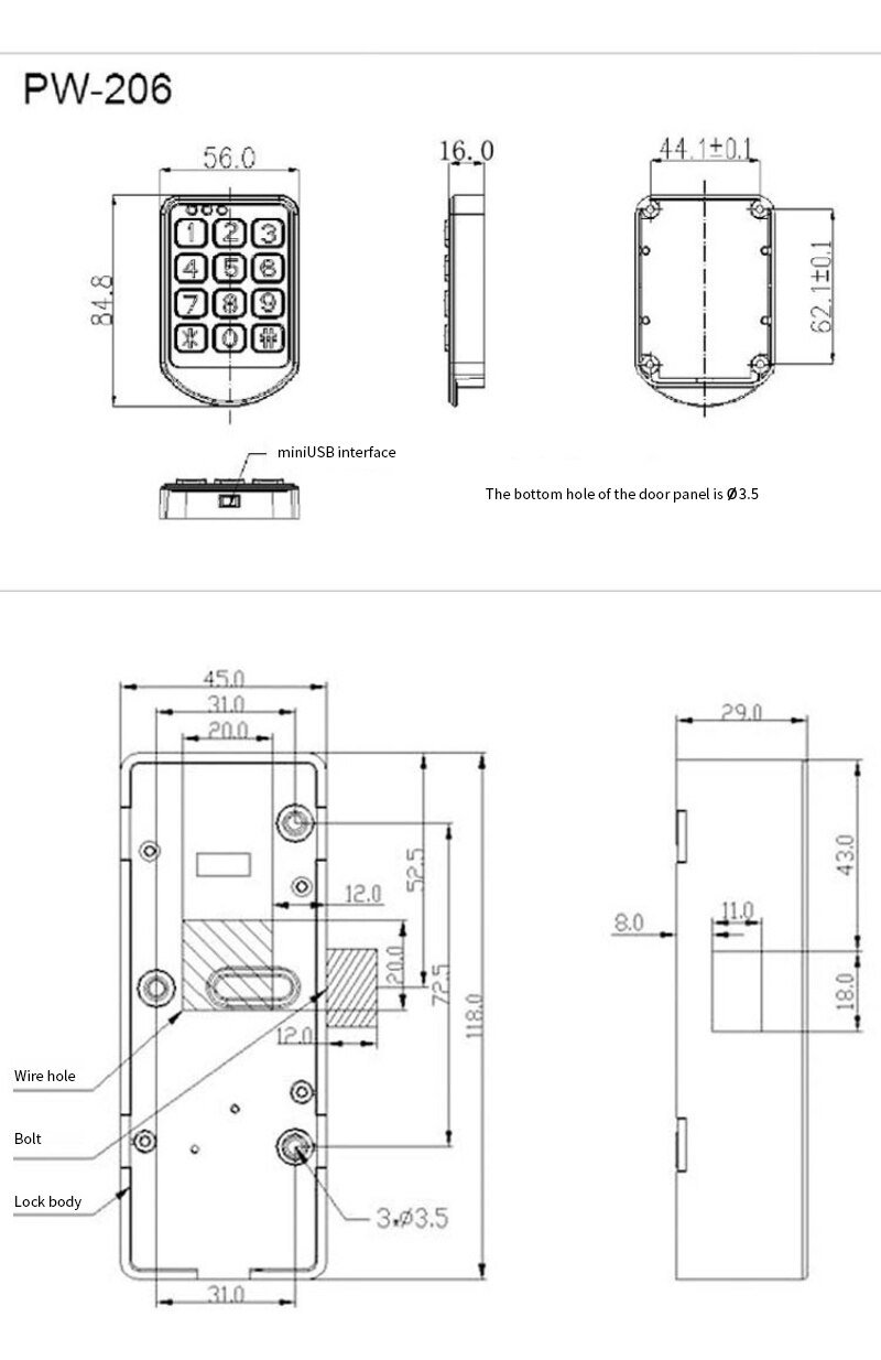 Elektronische Deurslot Intelligente Digitale Wachtwoord Lock Keypad Canada Nummer Code Sloten Voor Kast Deur Intelligente Lade Veilig