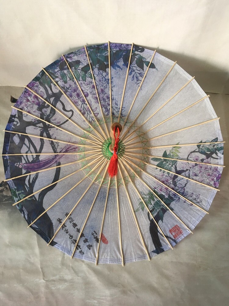 Lilla farve håndlavet olieret papir paraply bambus træ parasol kvinder klassisk japansk kinesisk bryllup hængende