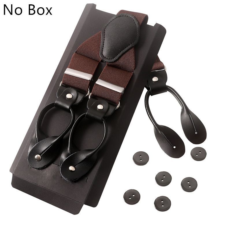Vintage 3.5 Cm Wide Black Leather Suspenders Men Leather Button Suspenders Pant Braces Male Wedding Unisex Wear: CORAL RED