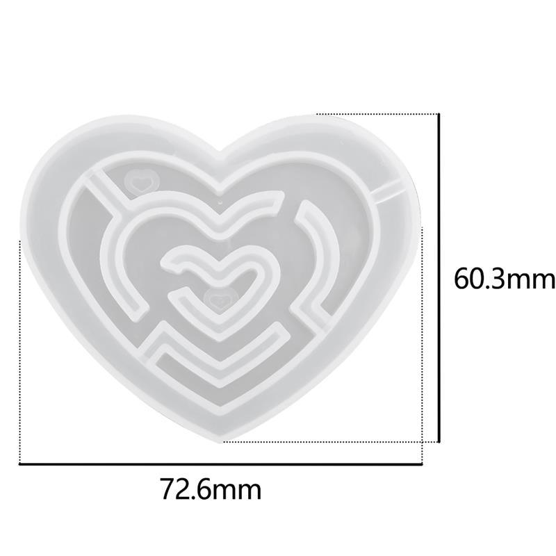 Quicksand Maze Silicone Mold Shaker Molds Milk Bottle Heart Shape UV Epoxy Resin Mold Heart Keychain Pendant Craft Jewelry Tools: 6
