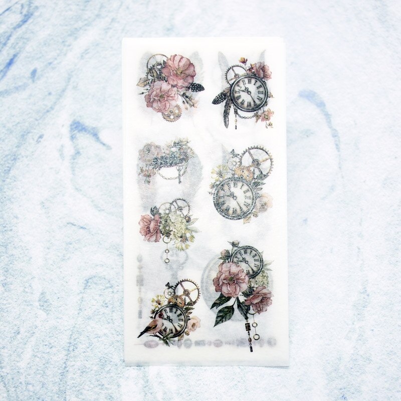 2 packs 12 sheets leuke cartoon bloemen en vogels stickers kinderen briefpapier transparante handbook DIY fotoalbum