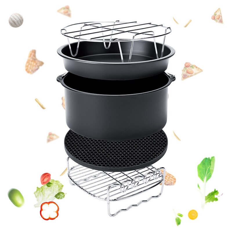 Accesorios para freidora de aire, 7 pulgadas, Universal, multiusos, juego de accesorios para freidora de aire, se adapta a todas las freidoras de aire estándar, utensilios de cocina