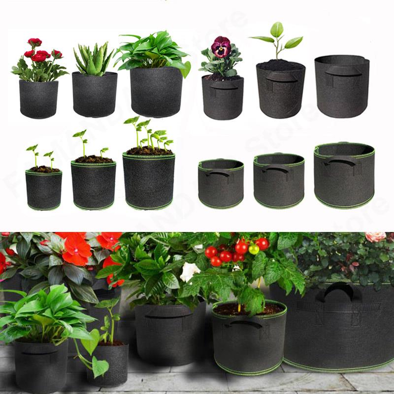 1 2 3 Gallon Plant Grow Bags Planter Pots Non-Woven Fabric Nursery Flower Pots Tree Planting Growth Bag m20