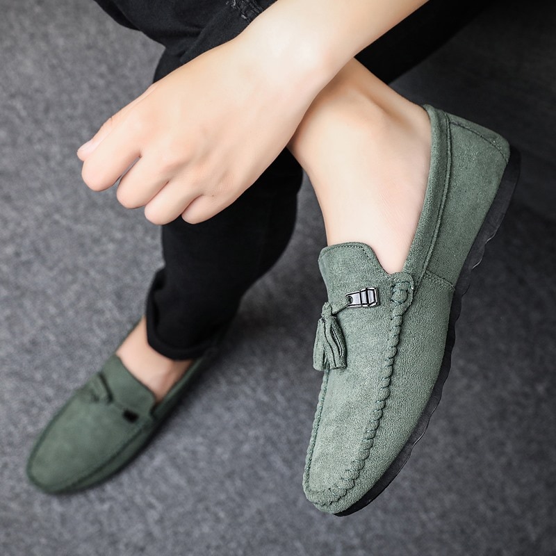 Mænd loafers sko udendørs klassiske business sko ruskind sko til mænd slip on flats fritidssko mænd