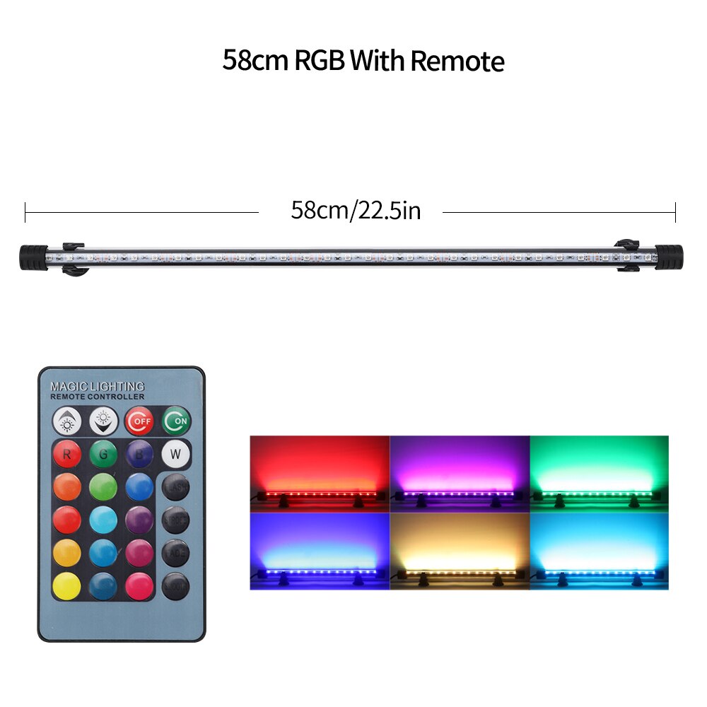 Zeven Masterrgb Aquarium Licht 18-57Cm Afstandsbediening Duiken Lamp Kleurrijke Lamp 90-260V Lamp Voor planten Aquarium Amfibische Gebruik: SZD-Q60RM