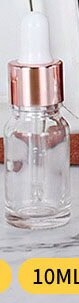 5-100ml rør gjennomsiktig dropper glass aromaterapi væske for essensiell massasje olje pipette etterfyllbare flasker rosa gull deksel: 10ml
