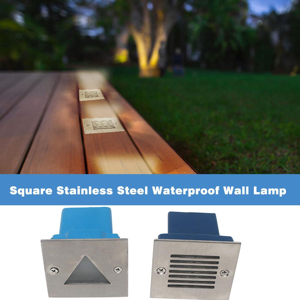 1W LED Outdoor Step Light Vierkante Roestvrij Staal Corrosiebestendig Waterdichte Wandlamp Voor Corridor Gangpad