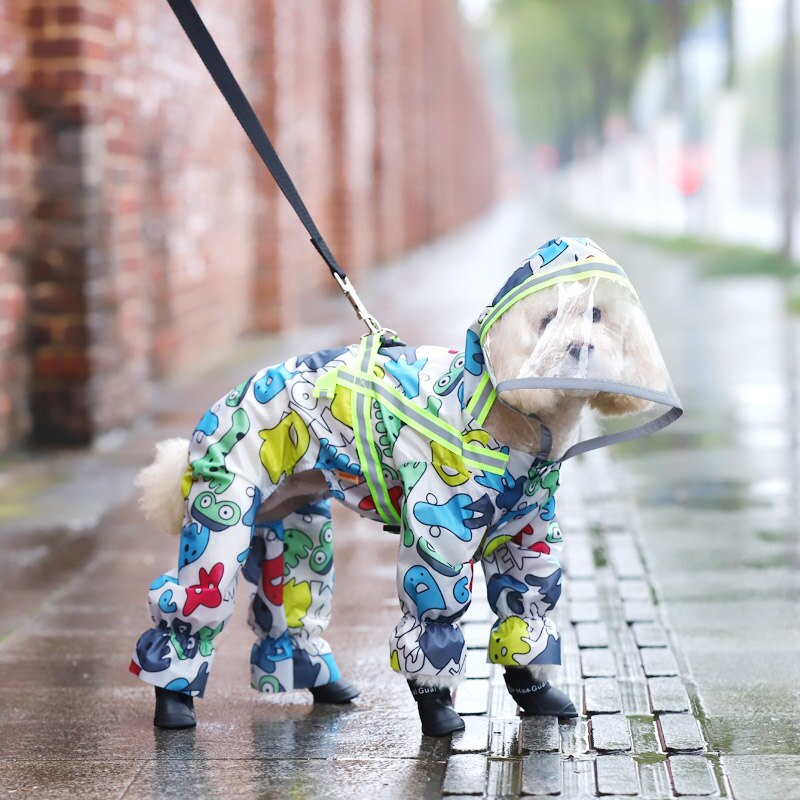 Hond Regenjas Waterdichte Regenjas Cartoon Reflecterende Regenjas Voor Hond Outdoor Kleding Jas Voor Kleine Hond Huisdier Jumpsuit: A / Xxl