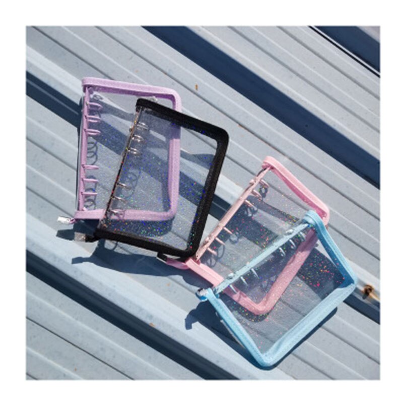 Yiwi Creatieve A5 A6 Zip Pvc Notebook Accessoire Vel Shell Kantoor School Transparante Beknopte 6 Gaten Bindmiddel Planner Cover