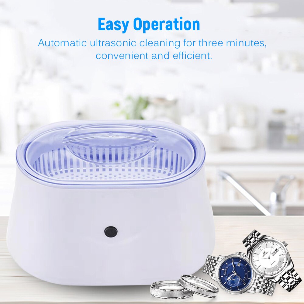 Ultrasonic Glasses Cleaner Minimalist-style Household Glasses Cleaning Tool Jewelry Cleaning Machine White MK-181-35W 220V