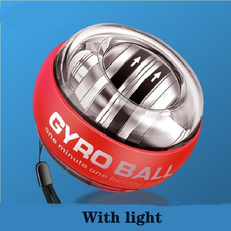 Wrist Ball Trainer Gyroscope Strengthener Gyro Power Ball Arm Exerciser Exercise Machine Gym Fitness Equipment with/withou light: Red with light