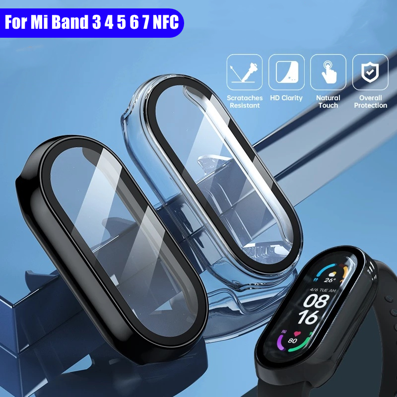 Para Xiaomi Mi Band 7 7NFC Miband 6 5 4 3 funda con película protectora de pantalla Miband7 Miband6 Miband5 carcasa de protección completa